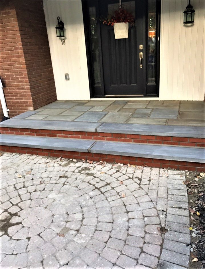 front home patio steps masonry