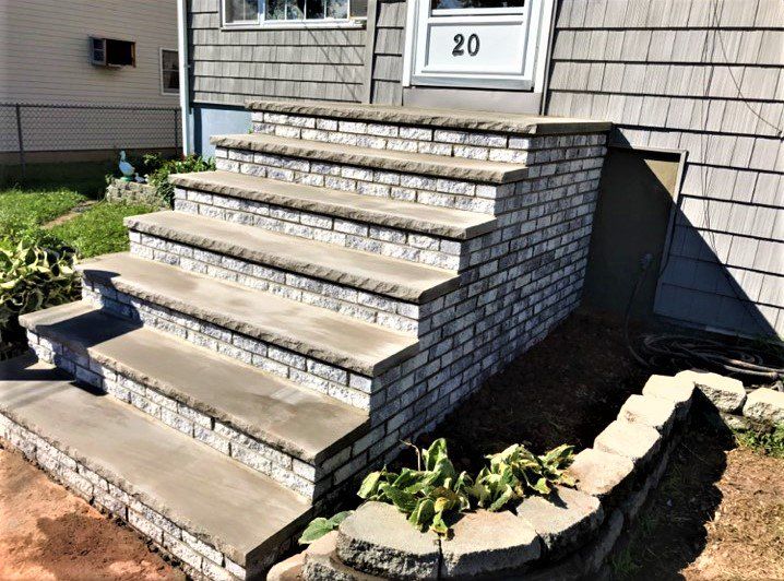 steps veneer side work